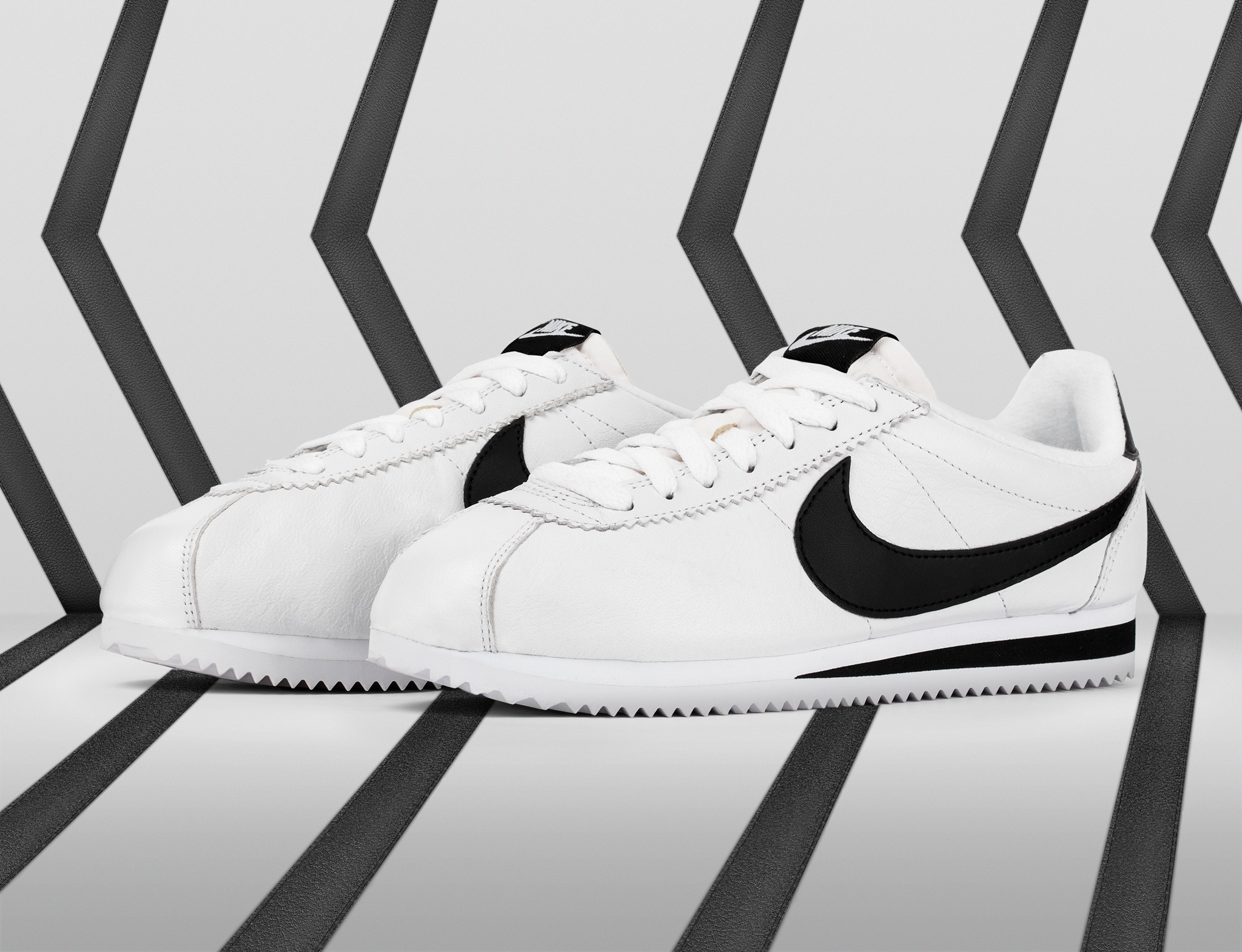 nike cortez leather bianche